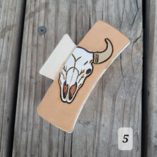 Load image into Gallery viewer, More Hand Tooled Leather Hair Clips