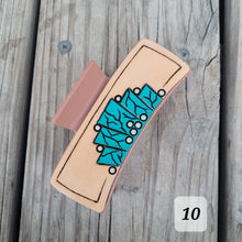 Load image into Gallery viewer, More Hand Tooled Leather Hair Clips