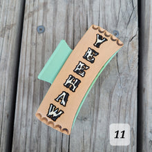 Load image into Gallery viewer, More Hand Tooled Leather Hair Clips