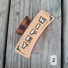 Load image into Gallery viewer, More Hand Tooled Leather Hair Clips