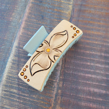 Load image into Gallery viewer, More Hand Tooled Leather Hair Clips