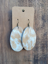 Load image into Gallery viewer, Cowhide Earrings - Blonde Speckle
