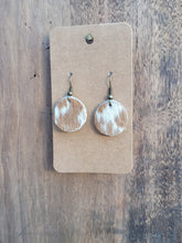 Load image into Gallery viewer, Cowhide Earrings - Blonde Speckle
