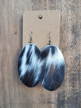 Load image into Gallery viewer, Cowhide Earrings - Brown and White
